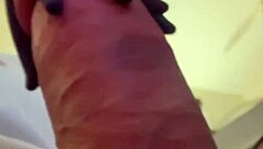 He does casual exercises to work out his big cock solo.