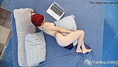 Yanks Curly Redhead Hedera Helix Masturbates Hairy Pussy To Orgasm