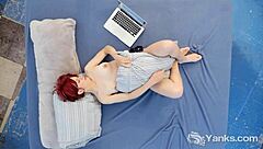 Yanks Curly Redhead Hedera Helix Masturbates Hairy Pussy To Orgasm