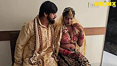 Newlywed bride enjoys intense hardcore pussy fucking with partner in romantic quickie session