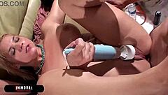 rachel roxxx deepthroats huge cock while swapping cum in intense interracial action