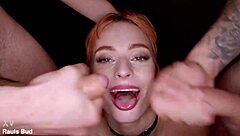 Rauls Bud and Jimmy Bud Dominate Redhead with Choking Face Fucking Squirting Orgasms in Hardcore Threesome