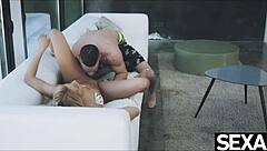 Wild Blowjob Blonde Sucks And Fucks To Intense Creampie Orgasm