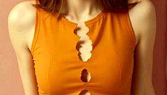 Model in Panties and Underwear Poses Barefoot