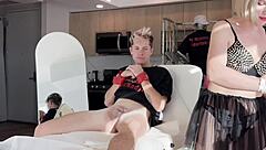 I Feel So Aroused Watching This Hot Russian Blonde Milf Wax Male Dick in Bondage - Sugarnadya and Tublancopapi