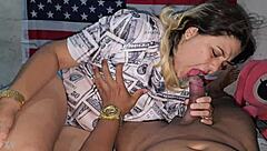 Why resist sucking and licking this monster cock in a dollar sweater?