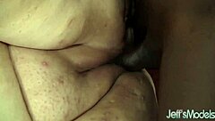 Massive BBC contrasts with Desiree Devine's curvy chubby fat pussy during intense drilling