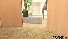 hey that masked intruder is deepthroating this horny office worker so sloppily