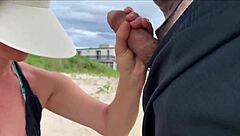 what are you doing people are watching us blowjob and handjob on the beach