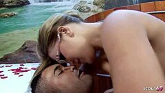 big boobs latina cougar with glasses and tan lines enjoys intimate encounter