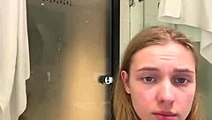 Tight Pussy Masturbation of Blonde Teen with Big Tits in Hotel Close Up