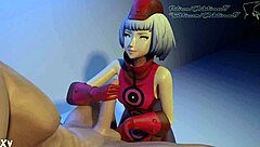 Elizabeth from Persona 3 gives intense handjob
