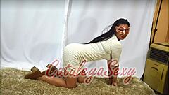 Subtle Tease Of Sexy Latina Milf In Lingerie Photoshoot With Natural Tits And Legs