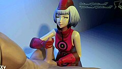 Elizabeth from Persona 3 gives intense handjob