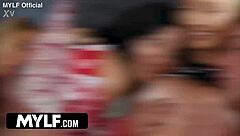 horny milf paisley porter bonds with lovers in christmas cum swapping threesome