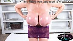 Catalina Cruz Oily Huge Breasts Masturbation
