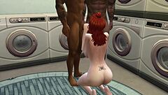 Thugs team up to double penetrate a fiery redhead in intense group action