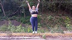 Big Boob Latina Flashes Tits And Ass Outdoors