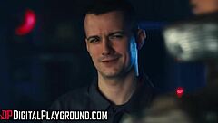 Sloppy Cock Sucking And Intense Cock Riding On A Spaceship Featuring Petite Tru Kait, Geishakyd, Xander, And Sam With Gagging And Cum On Tits