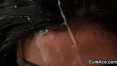 Wow! Nasty Hottie Gets Cum Load On Face Swallowing All Jizm!