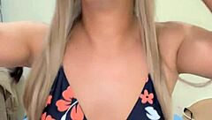 Bold Transexual Athlete Shows Off Rich Senos in Steamy Crossdressing Action