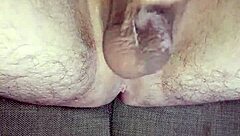oh wow, i'm jerking off my uncircumcised cock until i cum hard and swallow it all