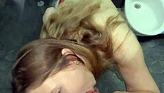 wet games with tall tattooed woman ended in intense fucking and cum in pussy creampie