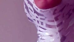 oh man, my tight zentai suit sex doll vilja is gagging hard on my cock like a real submissive doll