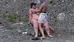 a juicy pawg lesbian washed her friend's fat pussy outdoors before licking it to a clitoral orgasm through intense cunnilingus