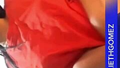 Porn actress Yulieth Gomez touches her huge tits and ass!