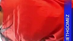 Porn actress Yulieth Gomez touches her huge tits and ass!