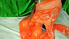 In the ranch, Indian couple fucks hairy pussy outdoors in country setting with big ass aunt.