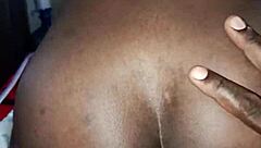 African couple reverse cowgirl riding big cock wet pussy sex