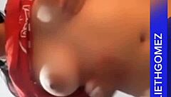 Porn actress Yulieth Gomez touches her huge tits and ass!