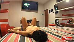 Will you enjoy watching Perla get her pussy licked with legs wide open in room casting?