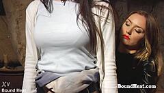 Bent Over Big Ass Lesbian Feels Intense Pleasure Taking Strapon Deep