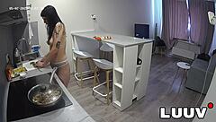 Luuv Alice and Lucien navigate their first argument in a homemade kitchen shower scene with flashing