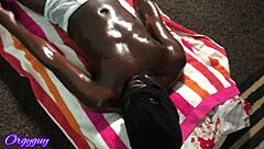 Subtle Massage Turns Into Big Black Cock Stretching Milf Wife's Pussy Lips