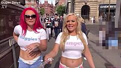 Jessica Morgan And Roxi Keogh Wear Diapers Outdoors