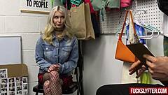 Shy blonde Emma Rosie confesses with extra cock sucking and pussy action at work