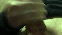 She stares into the camera while masturbating until cumming hard