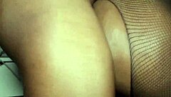 Big Booty Amateur Ebony in Fishnet Stockings Sucks and Fucks Black Cock