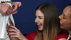 omg ebony bride in wedding dress jerks old cock with bff in cfnm 3some!