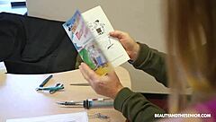 Can this geeky old guy get a horny blonde babe all wet and ready for his big moves?