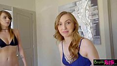 Two Hot Teen 18+ Latinas And Brunette Enjoy Passionate Monster Cock Fucking With Creampie