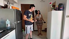 Brunette Latina Babe Gets Fucked Hard By Friend In Bedroom With Cumshot Facial Finish