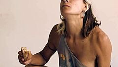 Intense reverse cowgirl fucking while devouring food in wild fetish ride