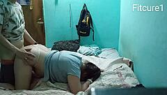 ride that latina cowgirl style and doggystyle with pink and white thong on this homemade couple session!