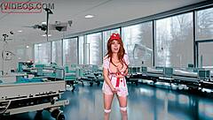 hey, this naughty nurse does perverted things in front of her patient - joi solo girl