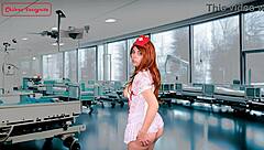 hey, this naughty nurse does perverted things in front of her patient - joi solo girl